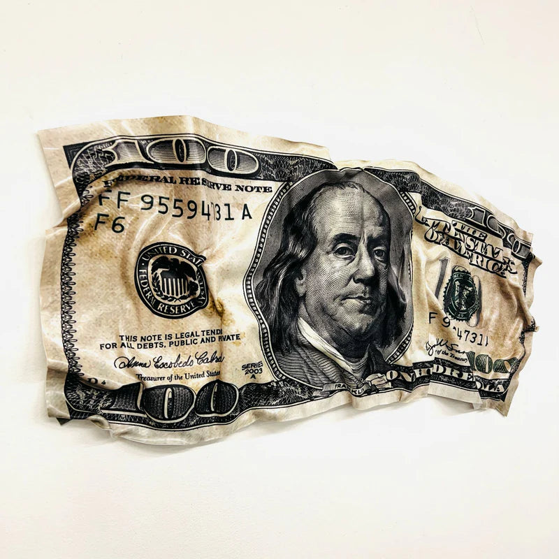 Sculpture froissée - Billet de 100$