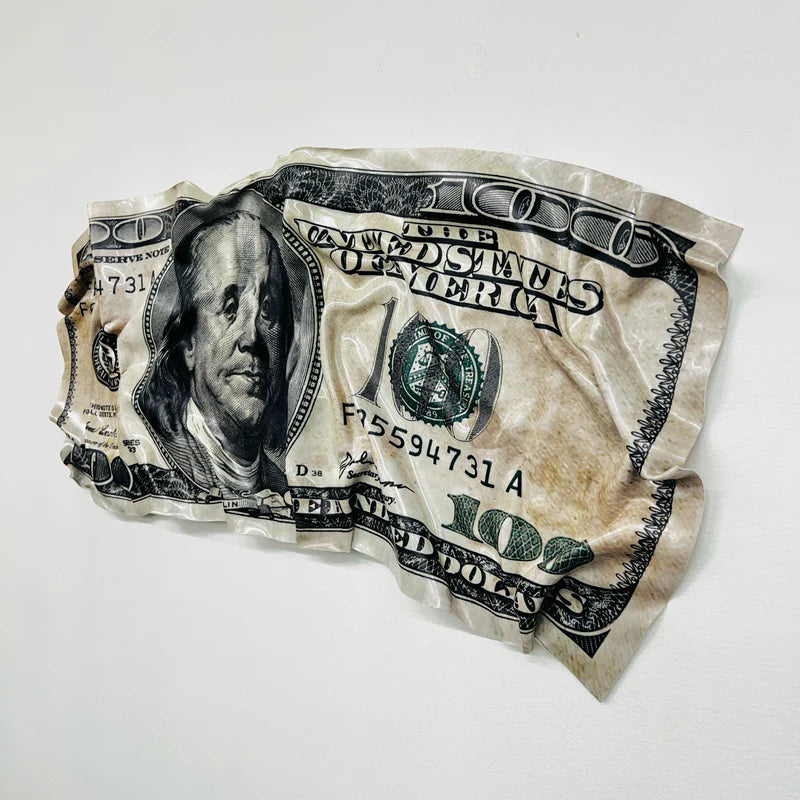 Sculpture froissée - Billet de 100$