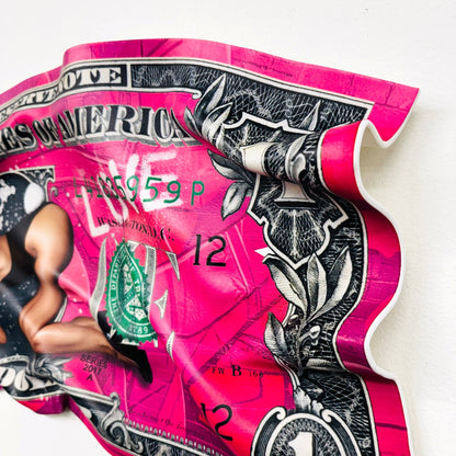 Tableau froissé - Billet de 1$ Kate Moss - Luxartis