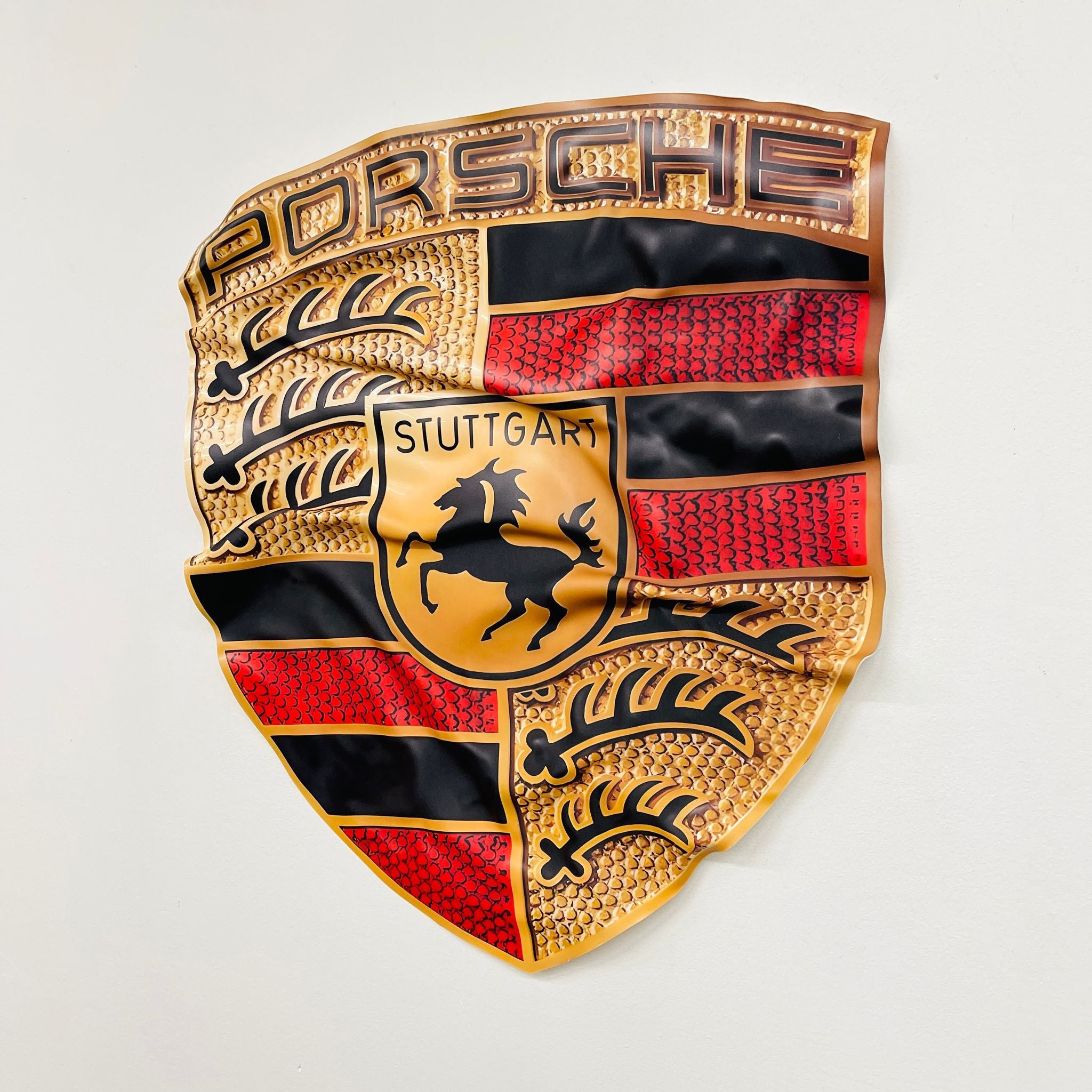 Tableau froissé - Logo Porsche - Luxartis